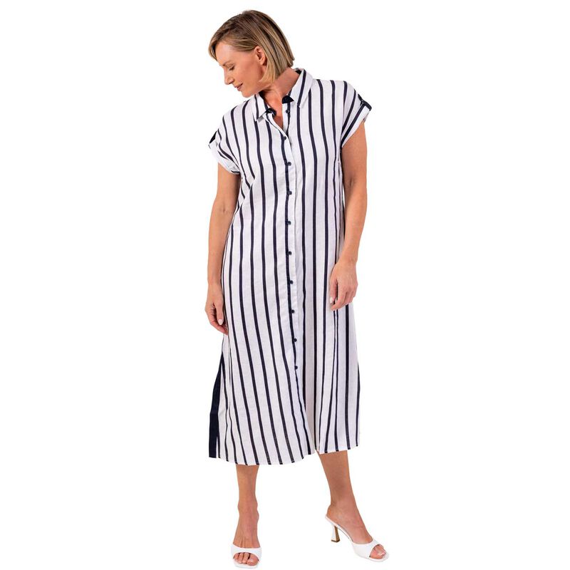 See Saw 100% Linen Ll Collared Btn Thru Dress image number 0